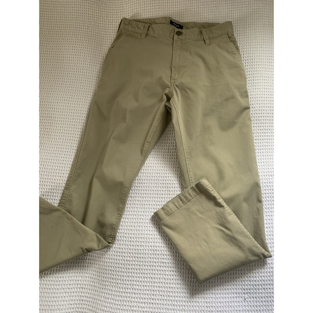 RVCA Chino Pants Mens 29 Khaki Week-End Stretch‎ Flat Front